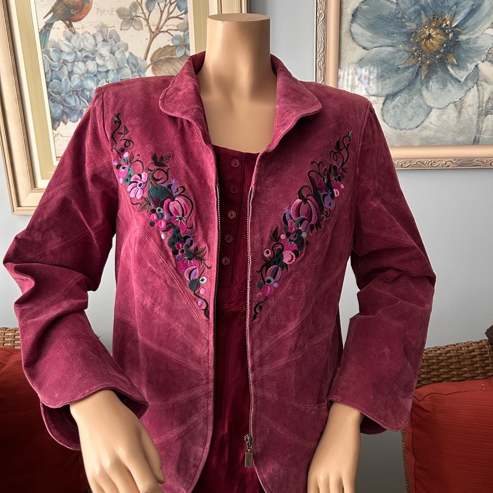 Bob Mackie Fuchsia Embroidered Blazer